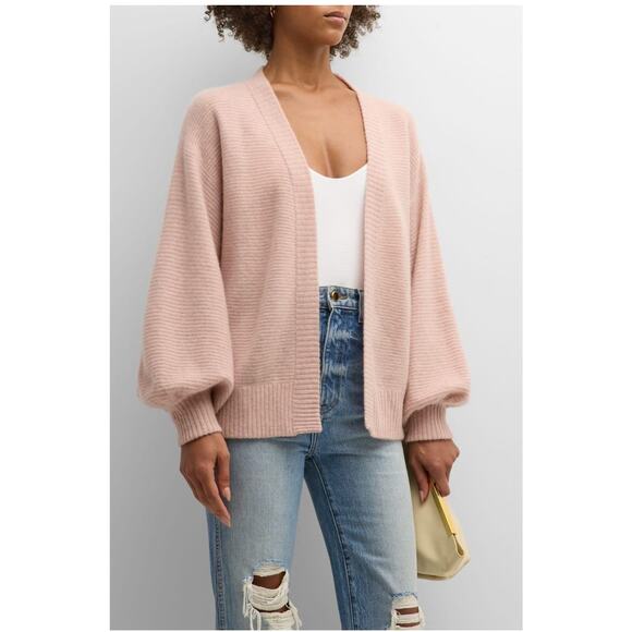 Naadam Ribbed Cocoon Cashmere Cardigan Sweater Desert Pink L - Picture 4 of 13